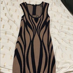 Tan and black mini dress